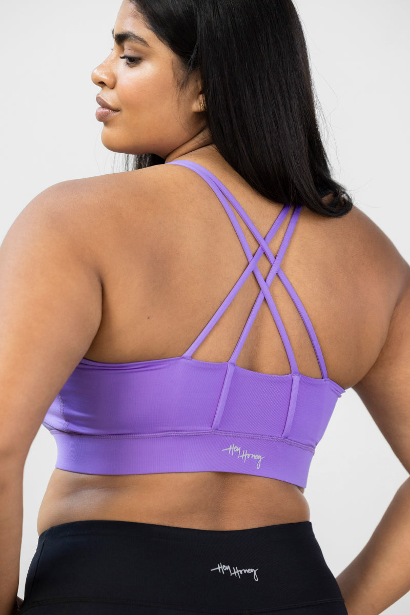 Criss-Cross Bra Unicolor Violet | Hey Honey Yoga & Active Wear