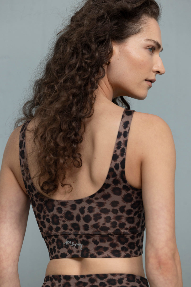 Bustier Print Leo Cocoa | Hey Honey Yoga & Active Wear