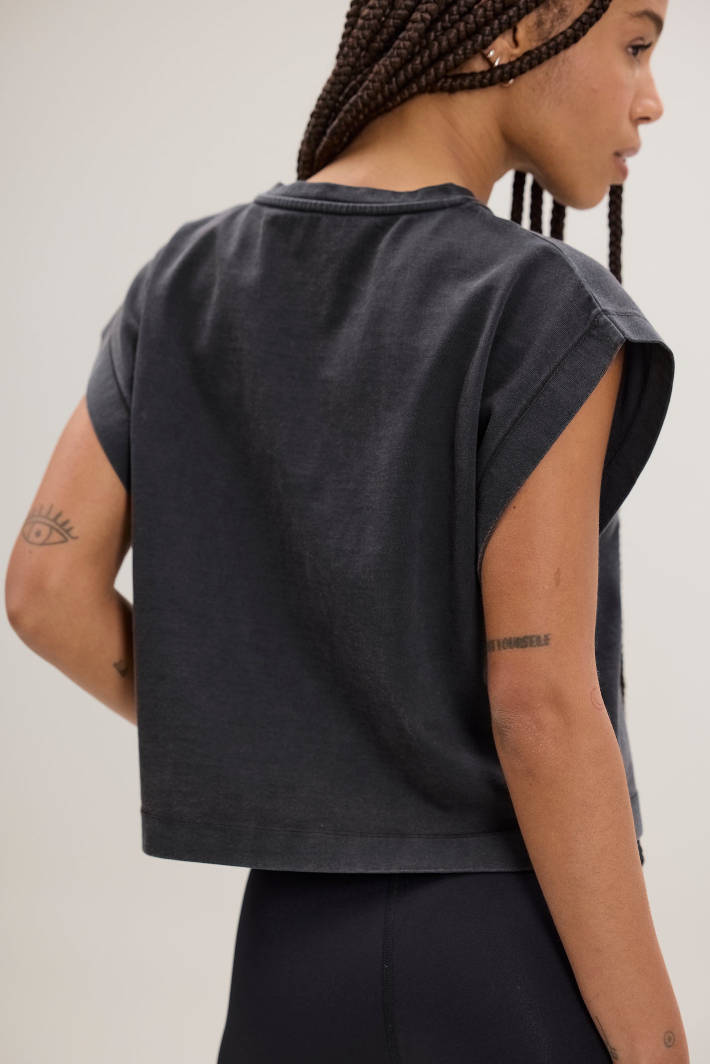 Cropped Shirt Black | Hey Honey & Active Wear