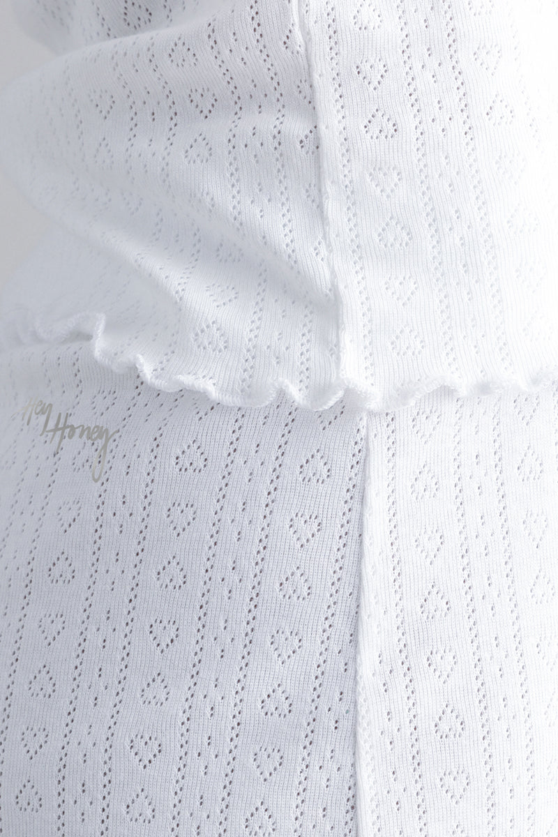 T-Shirt Pointelle White | Hey Honey & Active Wear