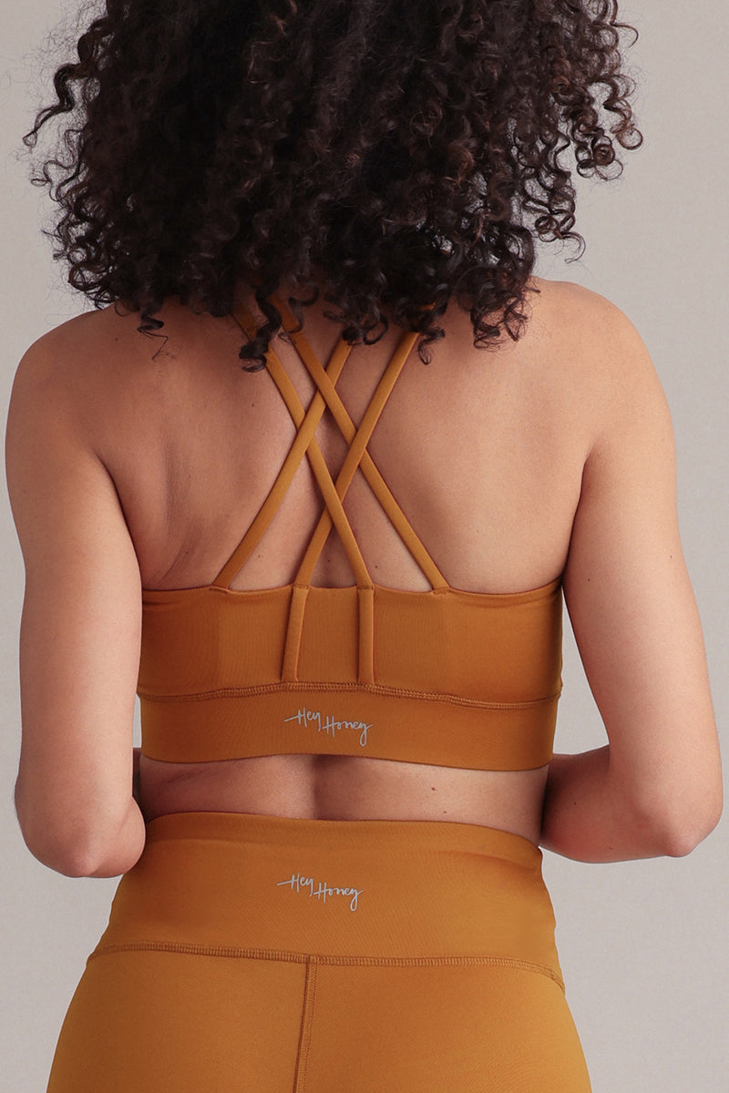 Criss-Cross Bra Unicolor Pumpkin Spice | Hey Honey Yoga & Active Wear