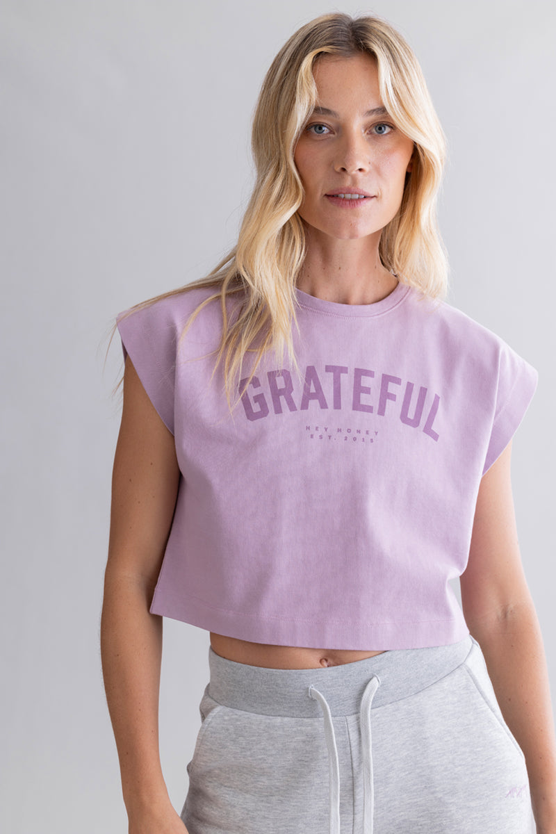 Cropped Shirt Mauve | Hey Honey & Active Wear