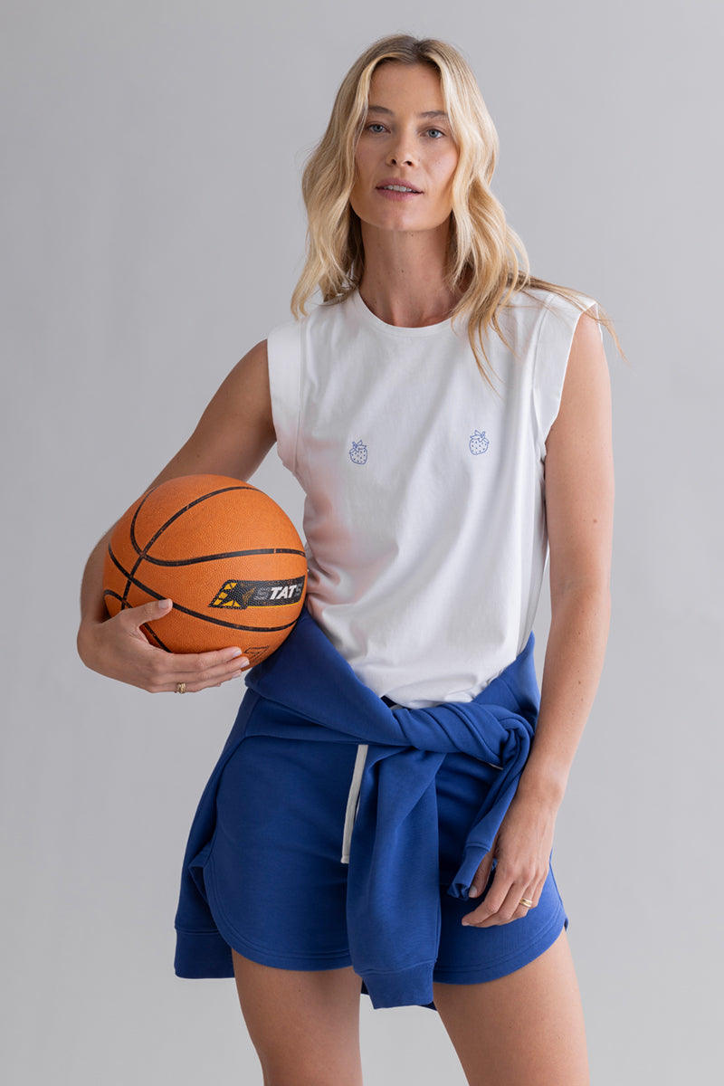 Muscle Tank Strawberries White | Hey Honey & Active Wear