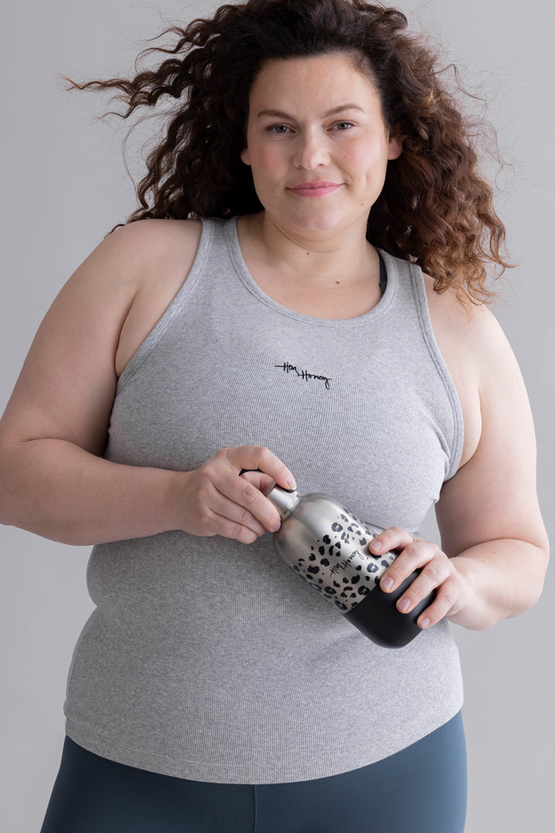 Rib Tank Grey Melange | Hey Honey & Active Wear