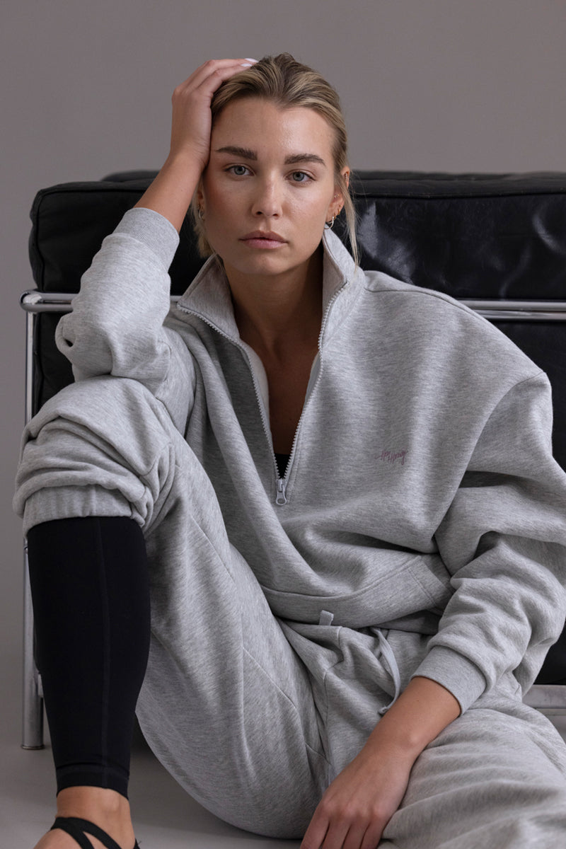 Zip Sweater Grey Melange | Hey Honey & Active Wear