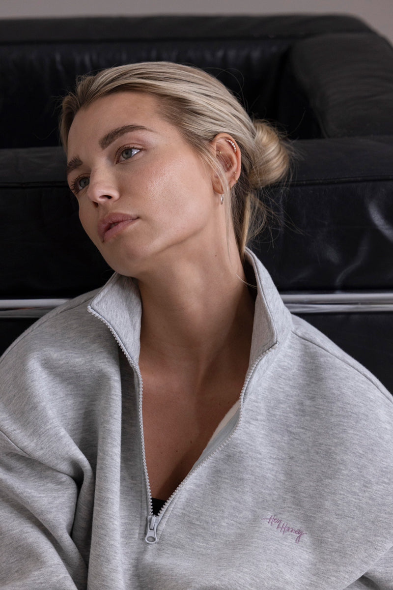 Zip Sweater Grey Melange | Hey Honey & Active Wear