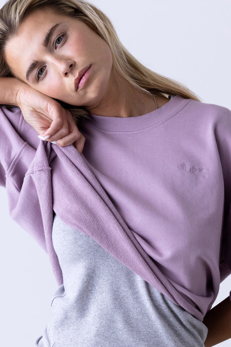 Short Sleeve Sweat Mauve | Hey Honey & Active Wear