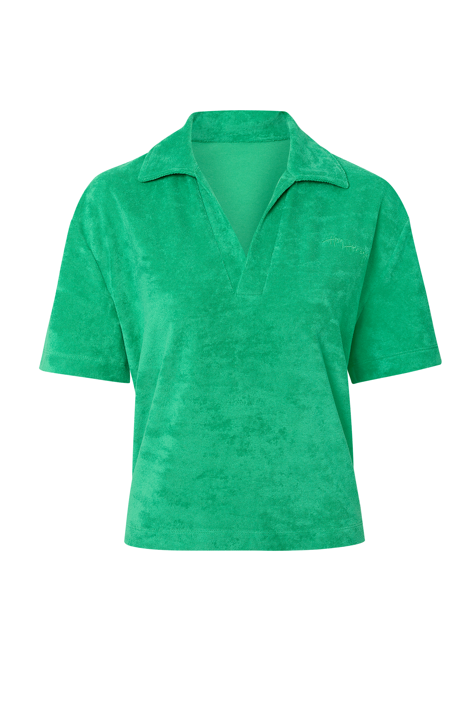 Terry Shirt Polo Island Green | Hey Honey Yoga & Active Wear