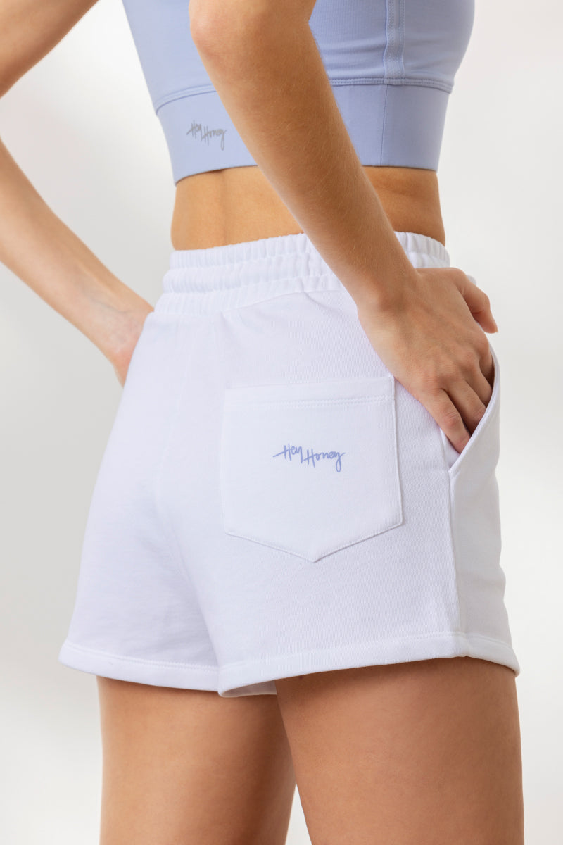 Sweatshorts Spirit White | Hey Honey Yoga & Active Wear