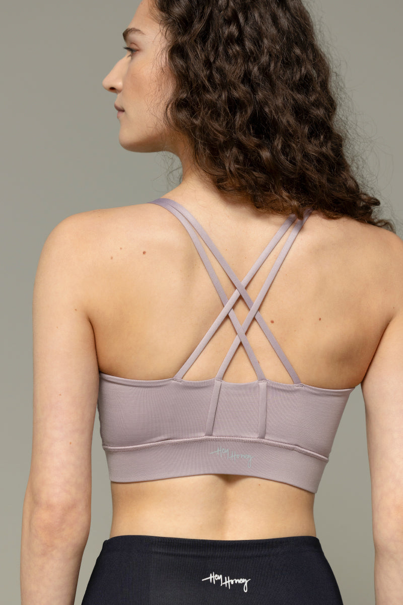 Criss-Cross Bra Dove | Hey Honey Yoga & Active Wear