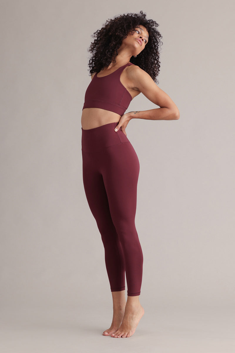 Cropped High-Waist Leggings Always Dressed Italian Plum | Hey Honey & Active Wear