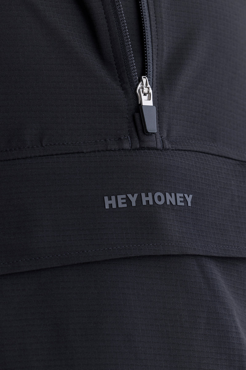 Ribstop Pull Over Jacket Black | Hey Honey & Active Wear