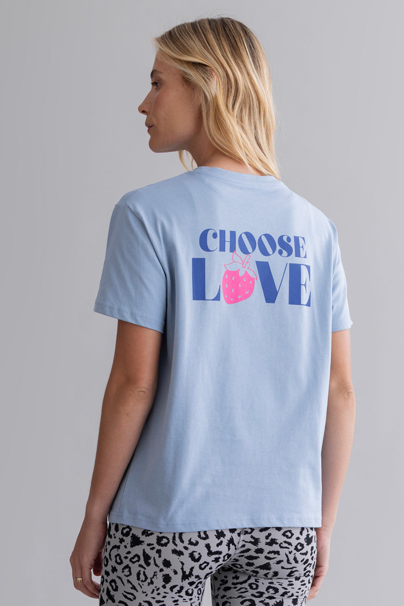 T-Shirt Dusty Blue Love | Hey Honey & Active Wear