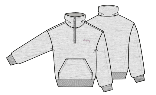 Zip Sweater Grey Melange | Hey Honey & Active Wear